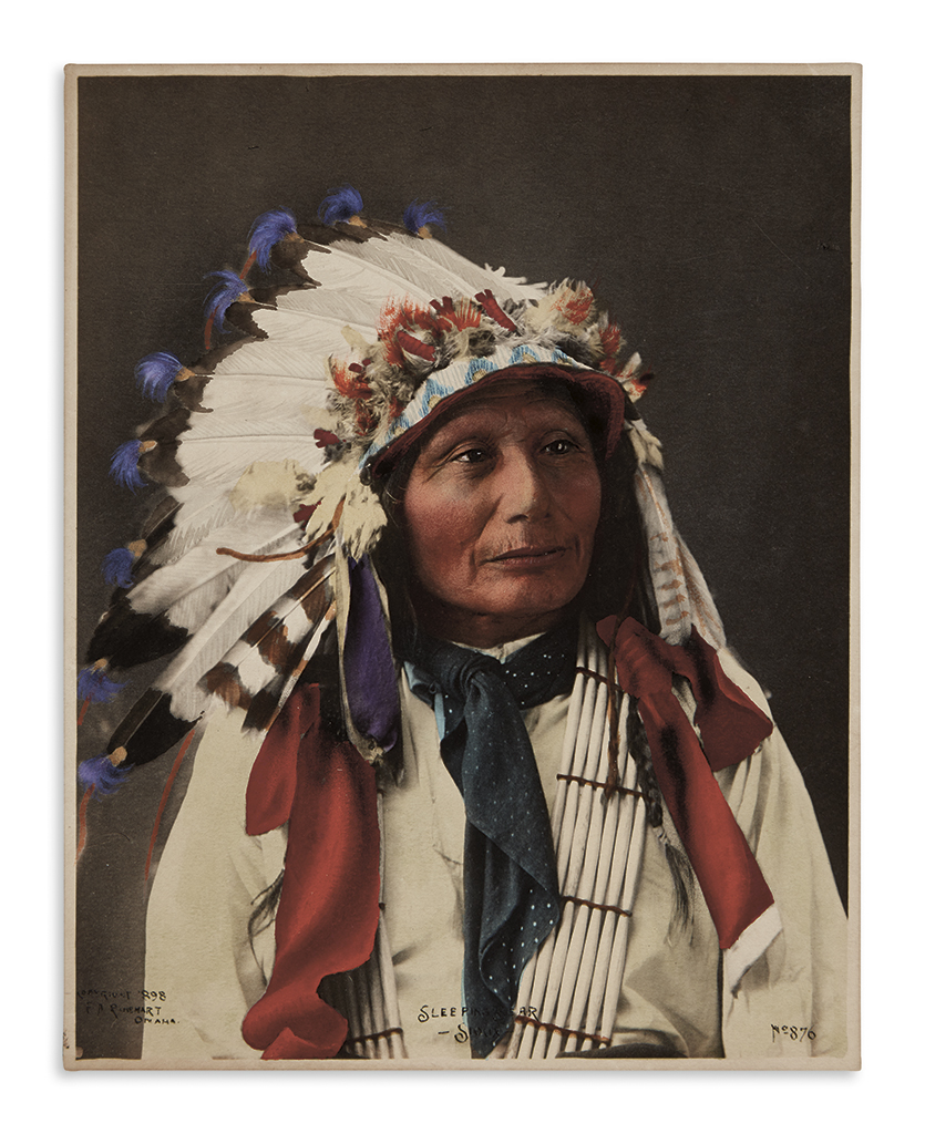 (AMERICAN INDIANS--PHOTOGRAPHS.) Rinehart, Frank A. Sleeping Bear, Sioux.